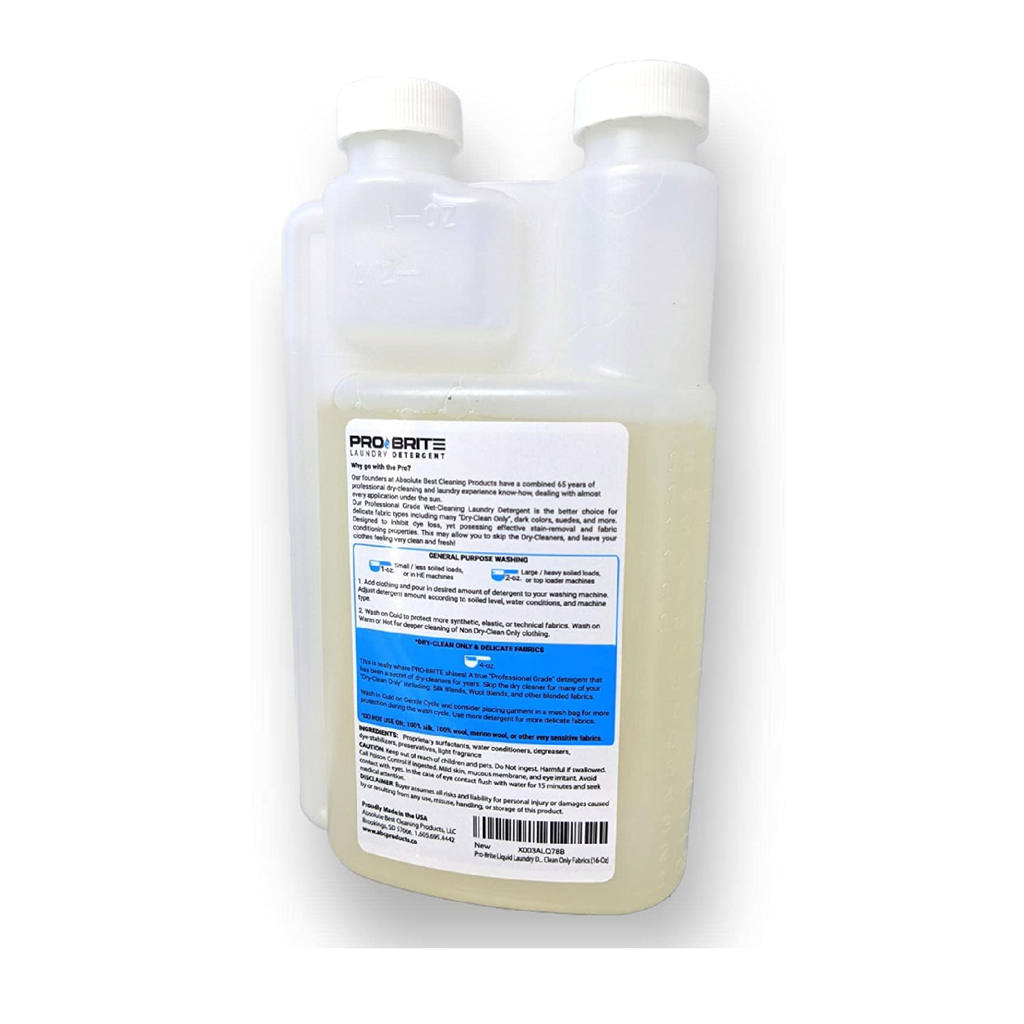Pro-Brite Specialty Detergent for Dry-Clean Only Fabrics - Now Wash Right at Home