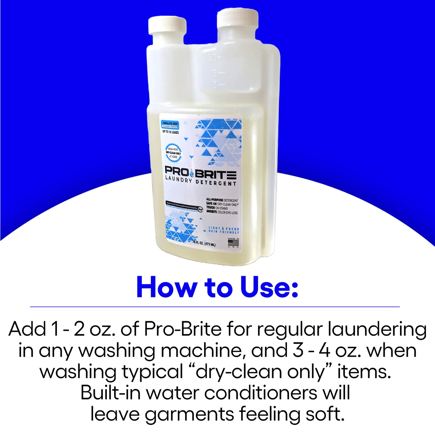 Pro-Brite Specialty Detergent for Dry-Clean Only Fabrics - Now Wash Right at Home